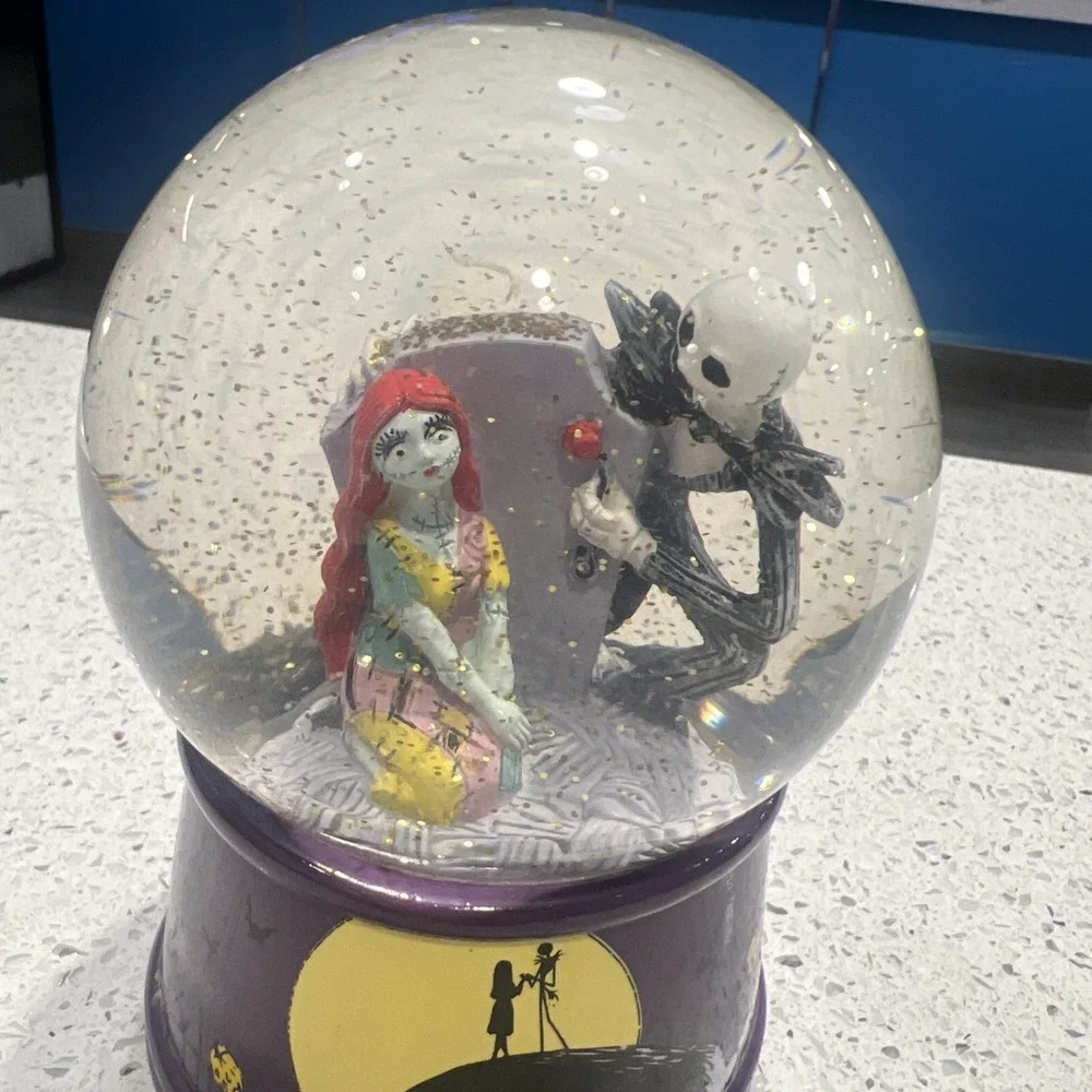 Jack Skellington Sally and Zero Musical Snow Globe Nightmare Before Christmas
